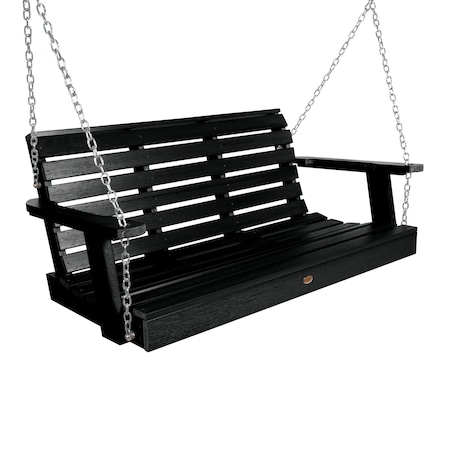 Highwood Usa 4ft Weatherly Porch Swing Outdoor Furniture for Patio, Backyard, Garden AD-PORW2-BKE